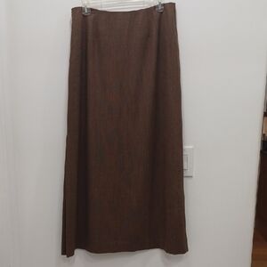 Sigrid Olsen Brown Maxi A-Line Skirt